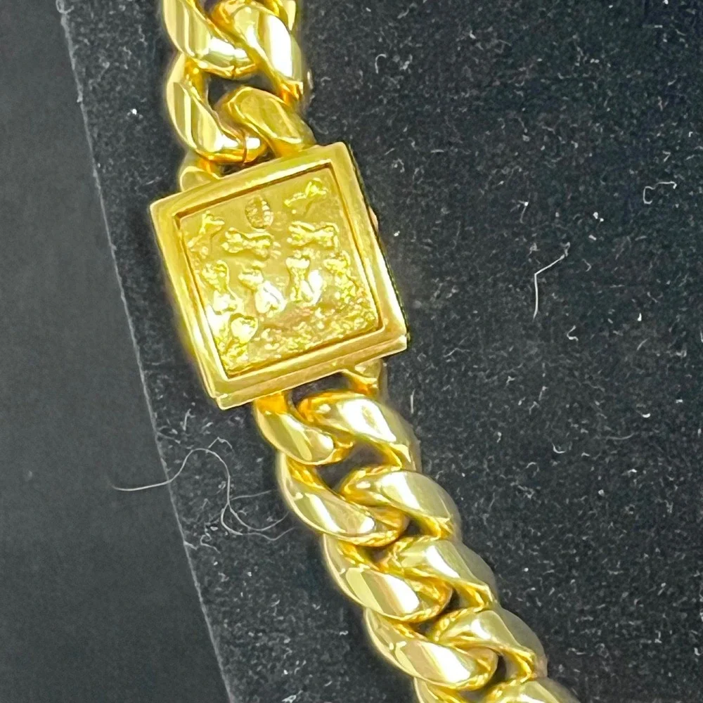 Gold Cuban Link Dog Collar Heavy Duty Chain Pet Jewelry 18.5 Inch